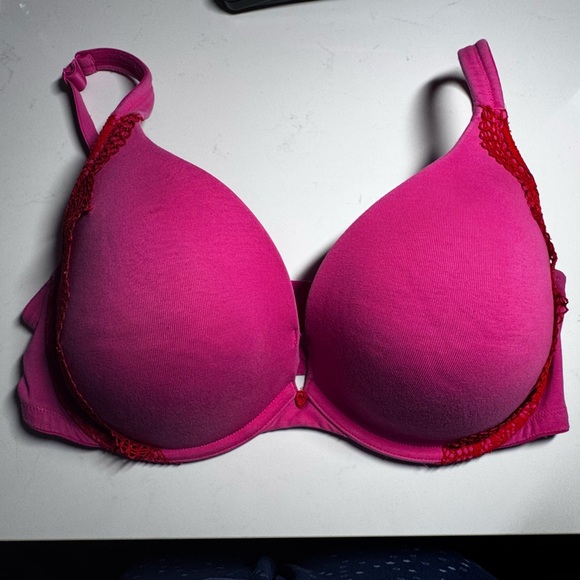 Cacique Pink and Red Seamless Underwire Bra - Picture 1 of 5